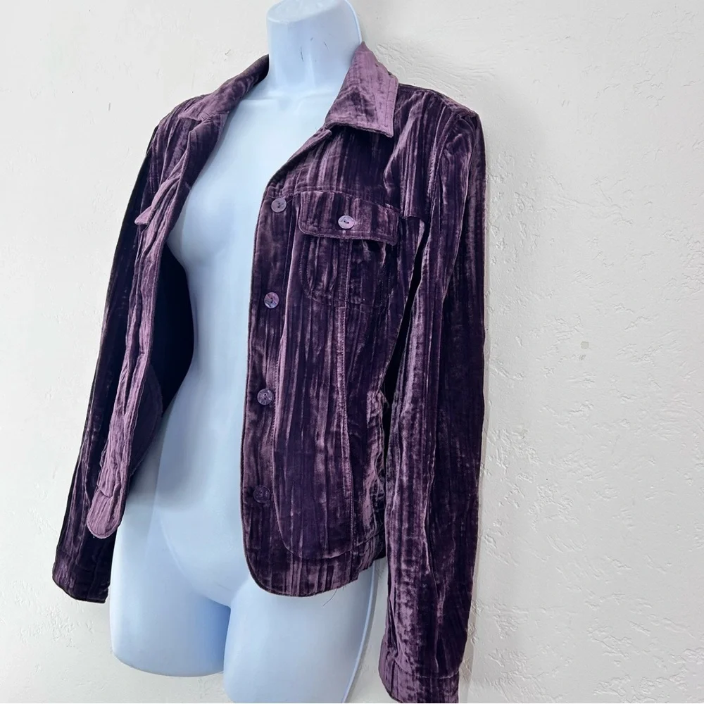 Croft & Barrow Purple Crushed Velvet Jacket Size S Whimsigoth